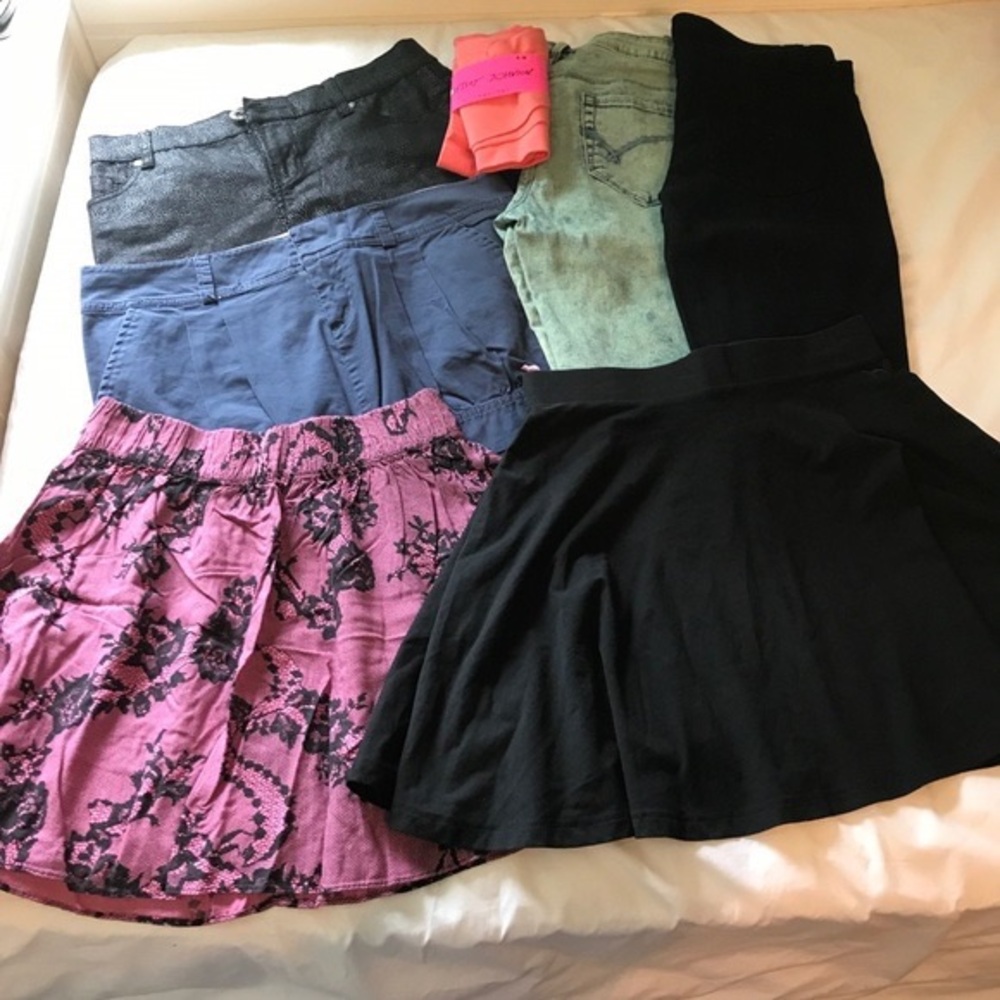 Lane Bryant Mixed Skirt Bundle - Black, Pink, Blue, Green